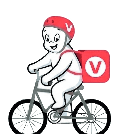 Vappy repartiendo pedidos en bici